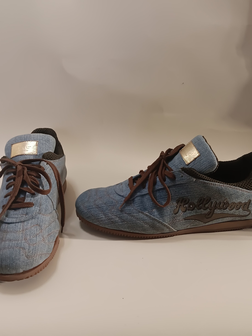 Dolce & Gabbana Light Blue Denim Lace-Up Sneakers